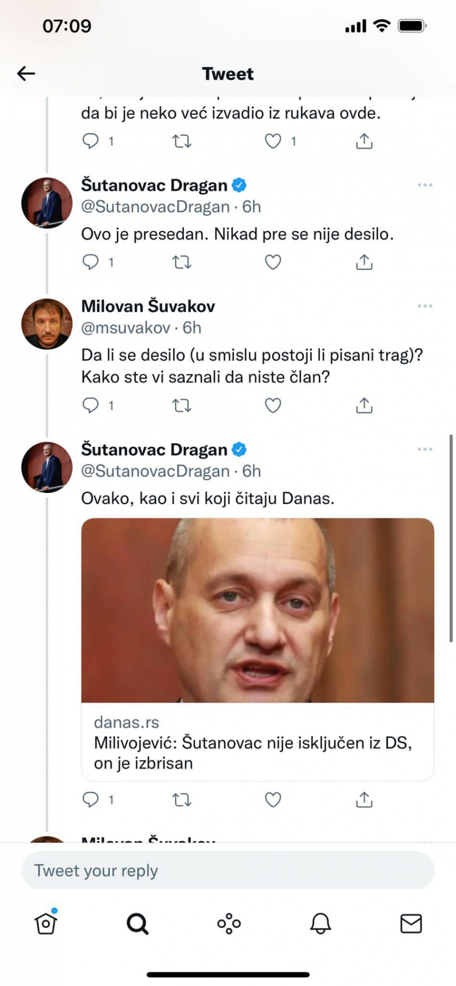 PRESEDAN Šutanovca izbrisali iz članstva u DS-u, on poručio Lutovcu i Đilasu: Brisali bi ljude i iz državljanstva