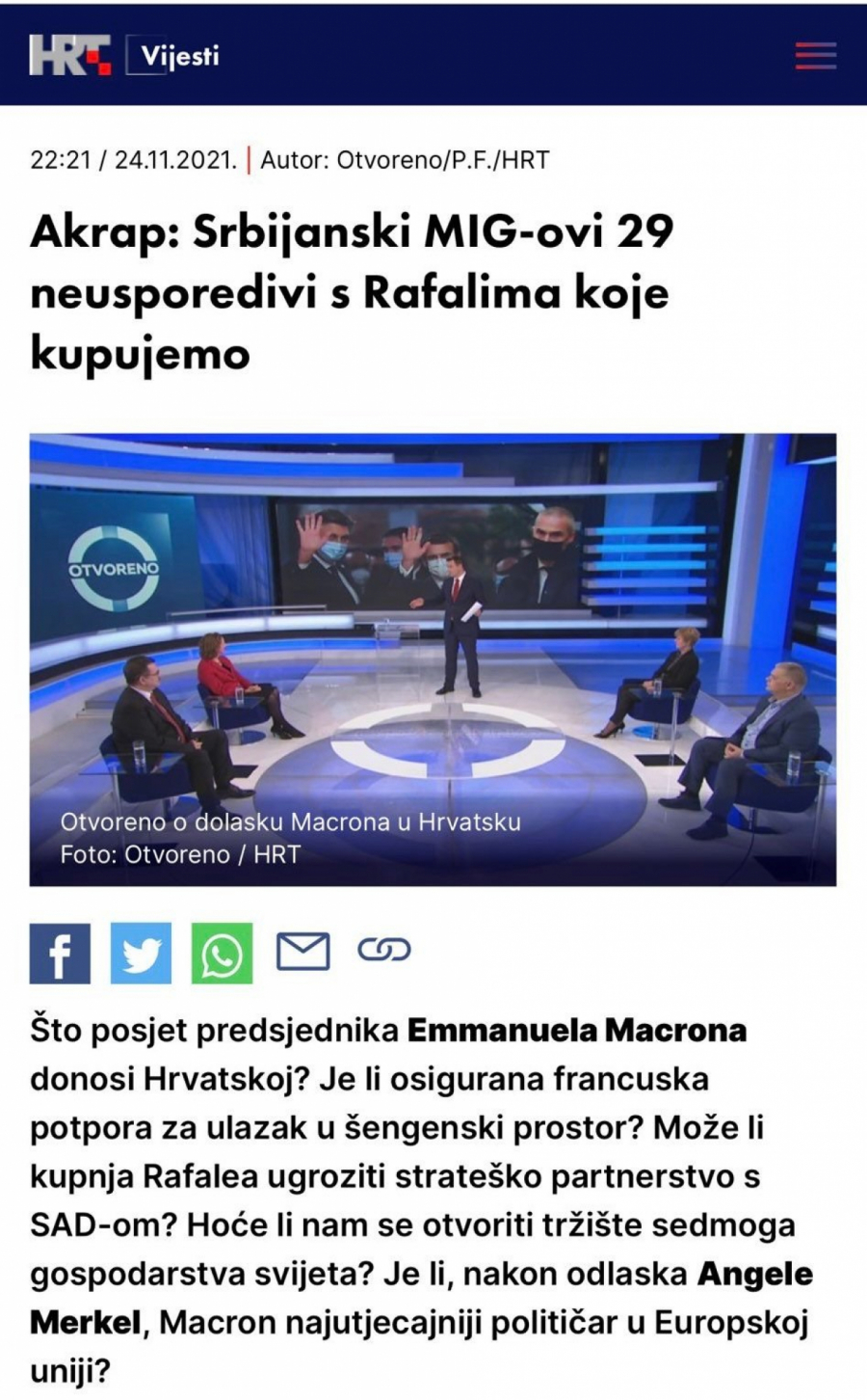 HRVATSKA POSVETILA EMISIJU SRBIJI Dok se Hrvati hvale polovnim Rafalima, Vučić ugovara bolju cenu gasa!
