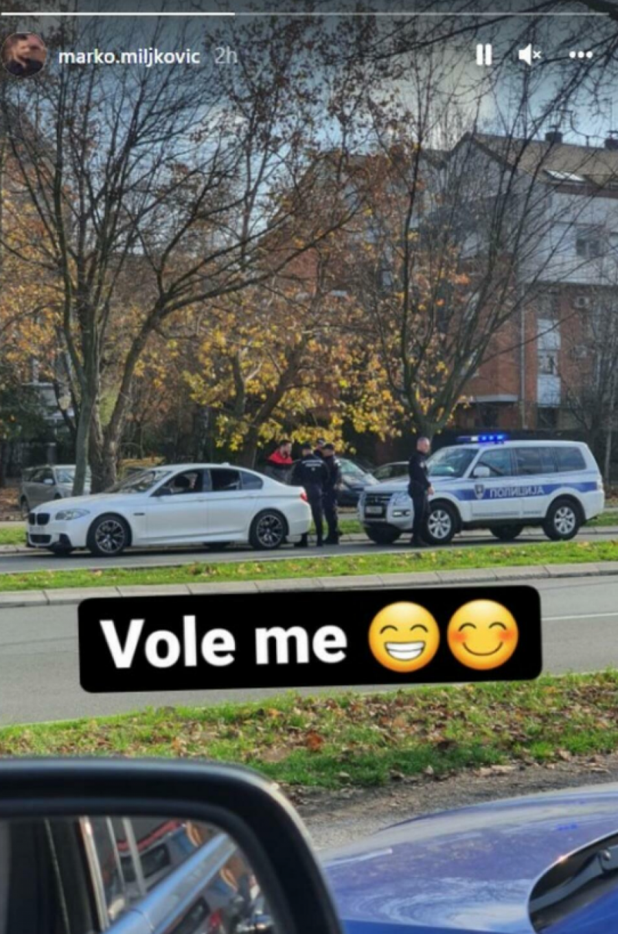 NEOČEKIVANA REAKCIJA LUNINOG MUŽA! Marka Miljkovića policija naterala da napusti vozila, a onda je on uradio ovo!