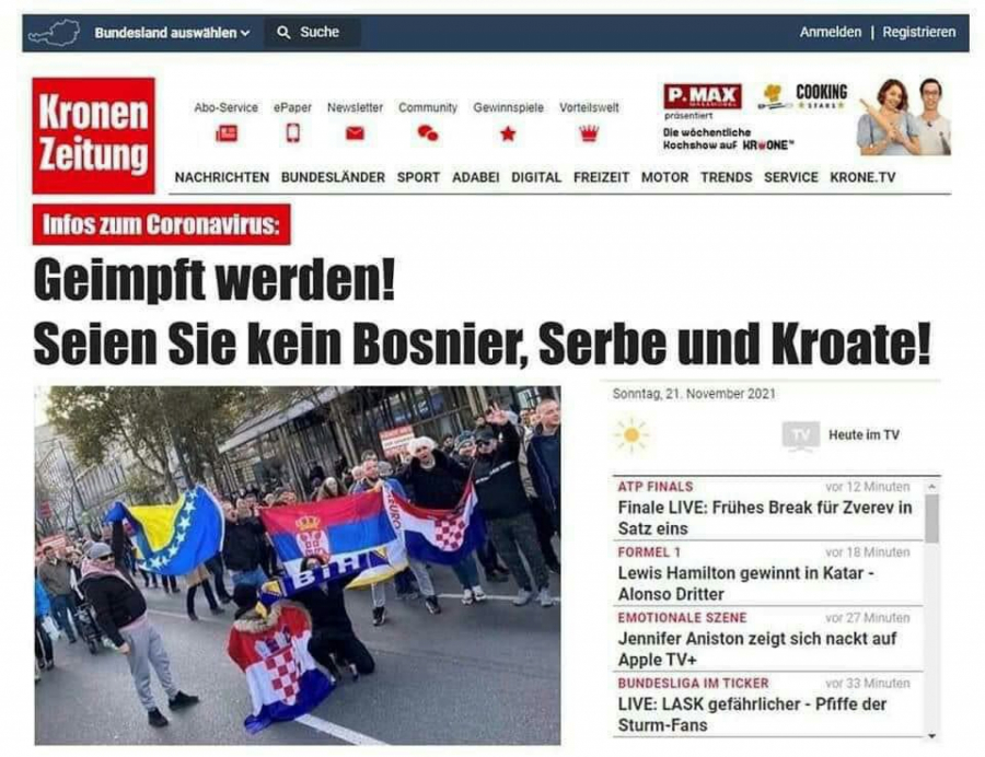 SMEJE NAM SE CELA AUSTRIJA Ne budite kao Srbi, Bosanci i Hrvati