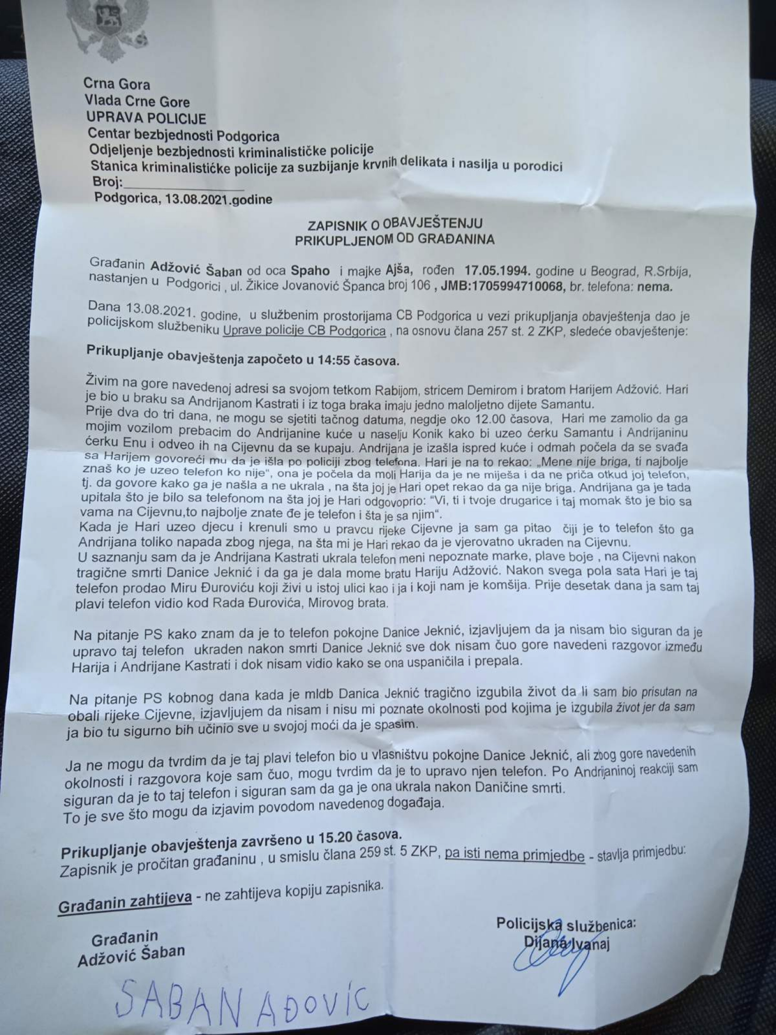 UBILI MALOLETNICU JER JE OTKRILA POLICAJCA DILERA? Srpski advokat i detektiv rešavaju smrt devojku (17), koja je pre pet meseci nastradala u Podgorici