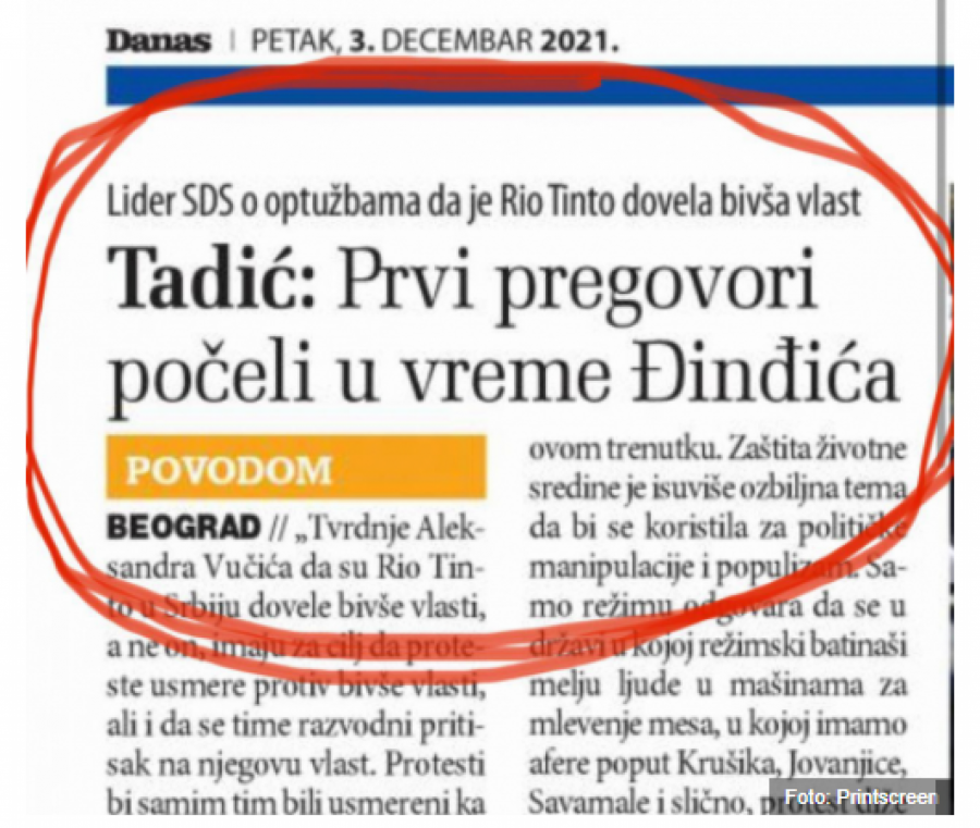 PREGOVORI SA RIO TINTOM POČELI U VREME ZORANA ĐINĐIĆA! (FOTO)