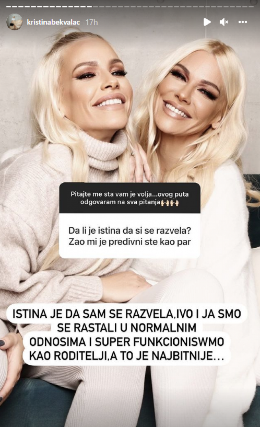 BEKVALČEVA PROGOVORILA O PRAVIM RAZLOZIMA RAZVODA Oglasila se na Instagramu i surovo iskreno odgovorila na sva pitanja pratioca!