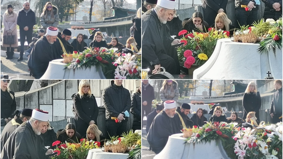 DOK HODŽA ČITA MOLITVU! Džejova ćerka zajecala klečeći pored očevog groba, muk i tuga na Novom groblju! (FOTO)