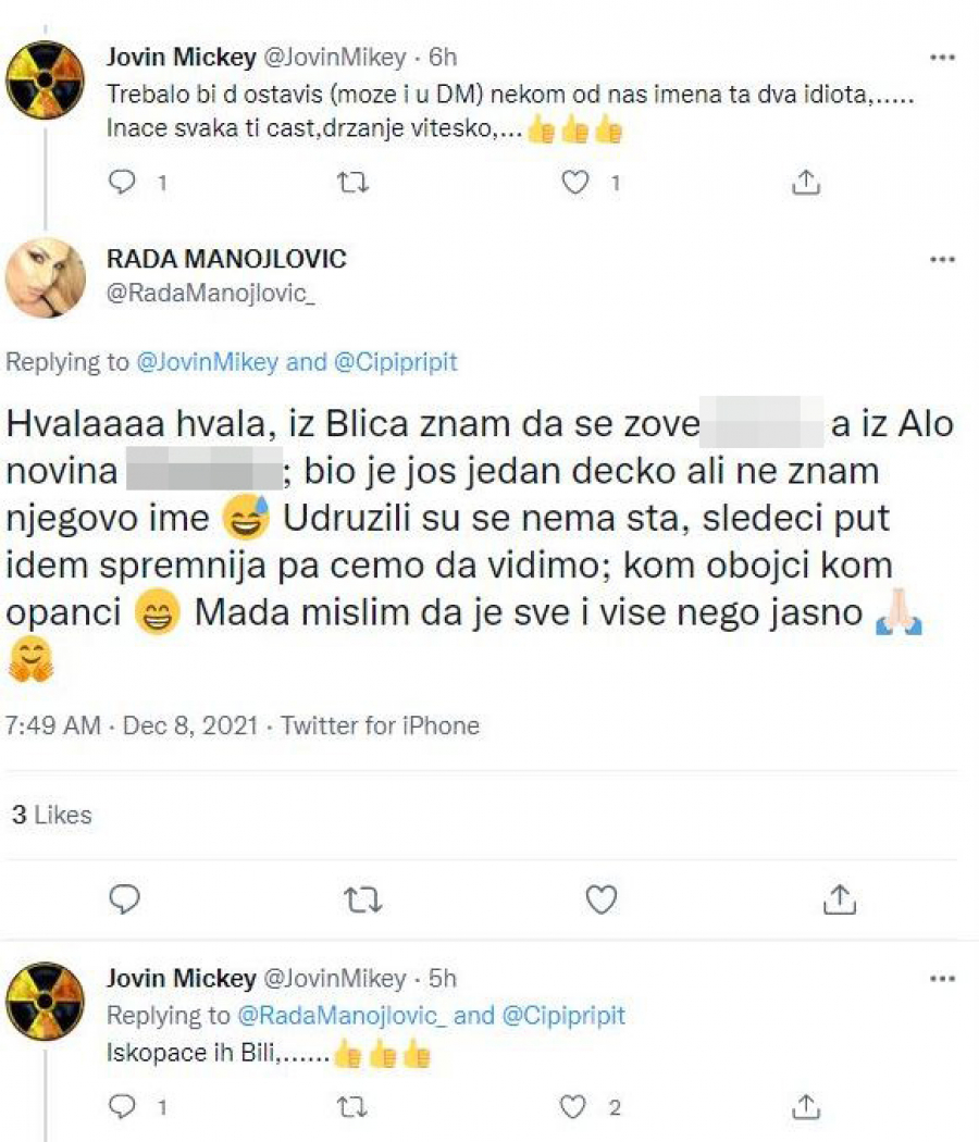 ISKOPAĆE IH BILI Rada Manojlović javno poziva na linč novinara zbog sopstvene gluposti!