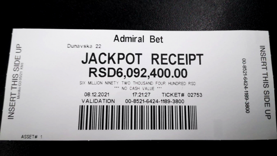 NESVAKIDAŠNJI DOBITAK "Posejdon" doneo sreću dami u AdmiralBetu