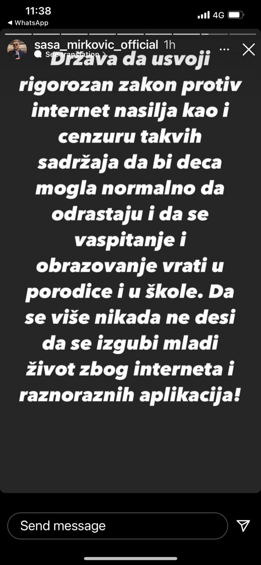 DRŽAVA MORA DA USVOJI ZAKON! Saša Mirković poslao javni apel Srbiji nakon samoubistva Kristine Kike Đukić zbog brutalnog sajber nasilja!