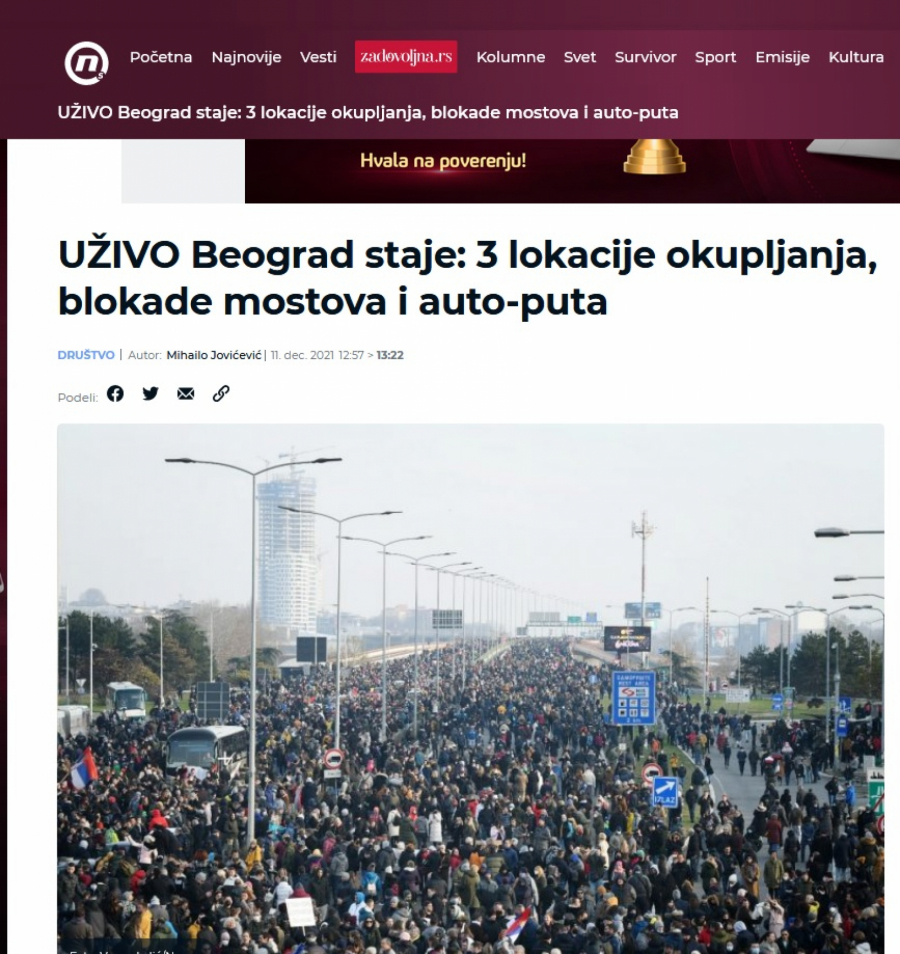 POGLEDAJTE KAKO NOVA I N1 LAŽU NAROD Protesti u Beogradu propali, Đilasovi tabloidi podmeću stare slike (FOTO)