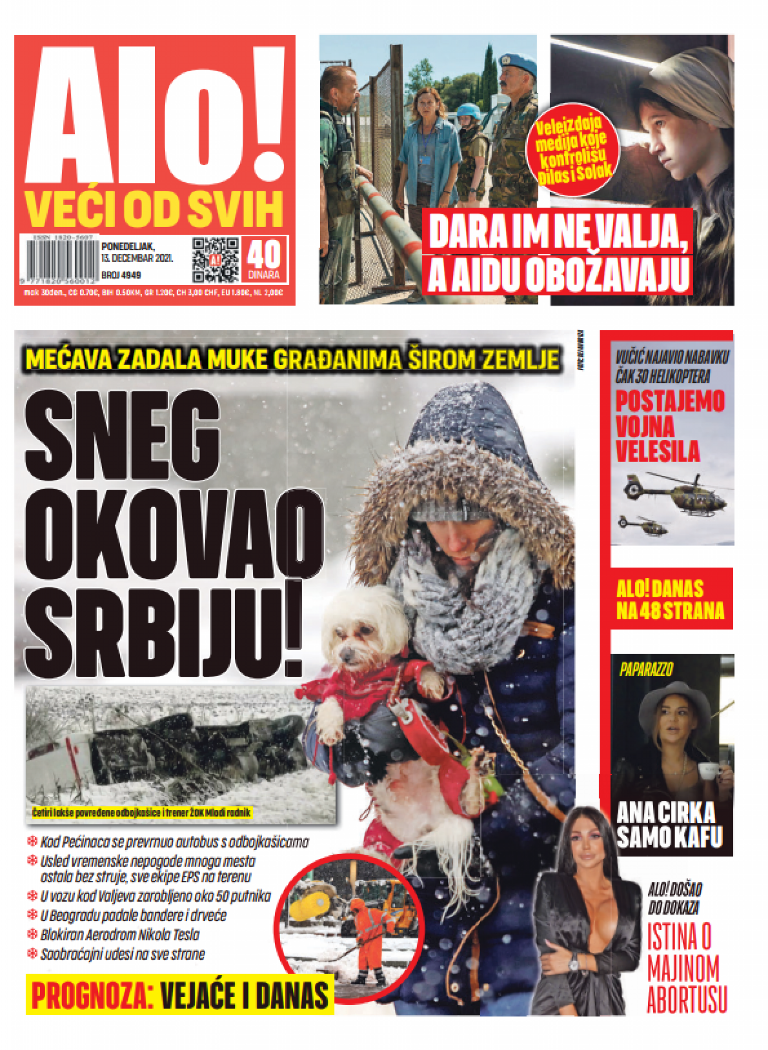 MEĆAVA ZADALA MUKE GRAĐANIMA ŠIROM ZEMLJE Sneg okovao Srbiju