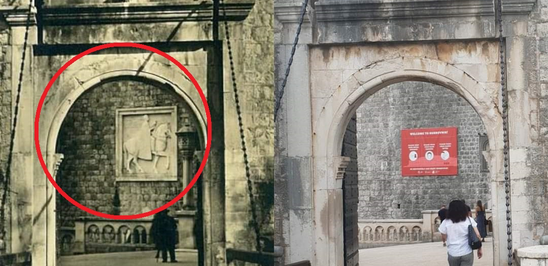 SRAMNO! HRVATI DOTAKLI DNO! Uklonili ploču sa likom srpskog kralja, pa postavili reklamu! (FOTO)