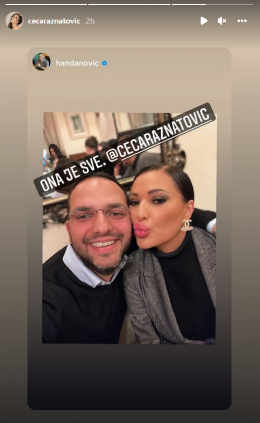 VOLIM JAKO... UH! Ceca i Bogdan uživaju u romantičnim trenucima, a rođendan Damira Handanovića ulepšao je on!