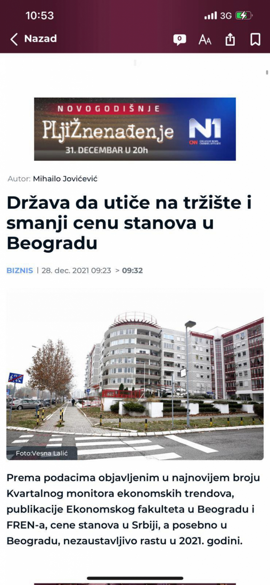ĐILAS BI DA DRŽAVA KONTROLIŠE TRŽIŠTE Osim kada on sa bratom Gojkom prodaje nekretnine, tada je samo nebo granica