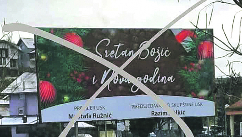 Načelnik mestašca u BiH na hrvatskoj granici najavio uklanjanje plakata sa čestitkom za Božić i Novu godinu: Muslimane iritira božićna čestitka