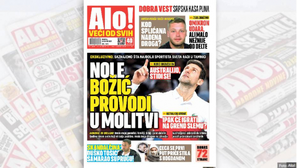 EKSKLUZIVNO: ALO! SAZNAJE ŠTA NAJBOLJI SVETSKI SPORTISTA RADI U TAMNICI Nole Božić provodi u molitvi!