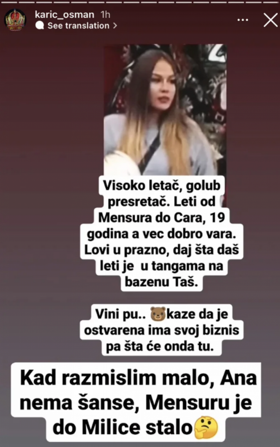 IMA 19 GODINA, A VEĆ LETI OD JEDNOG DO DRUGOG! Osman Karić nikad brutalniji, javno isprozivao zadrugarku i ponizio je kao niko do sada! (FOTO)