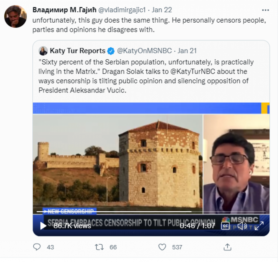 JEREMIĆEV FUNKCIONER GAJIĆ RAZVALIO ĐILASOVOG PAJTOSA ŠOLAKA: On cenzuriše sve koji se ne slažu sa njim