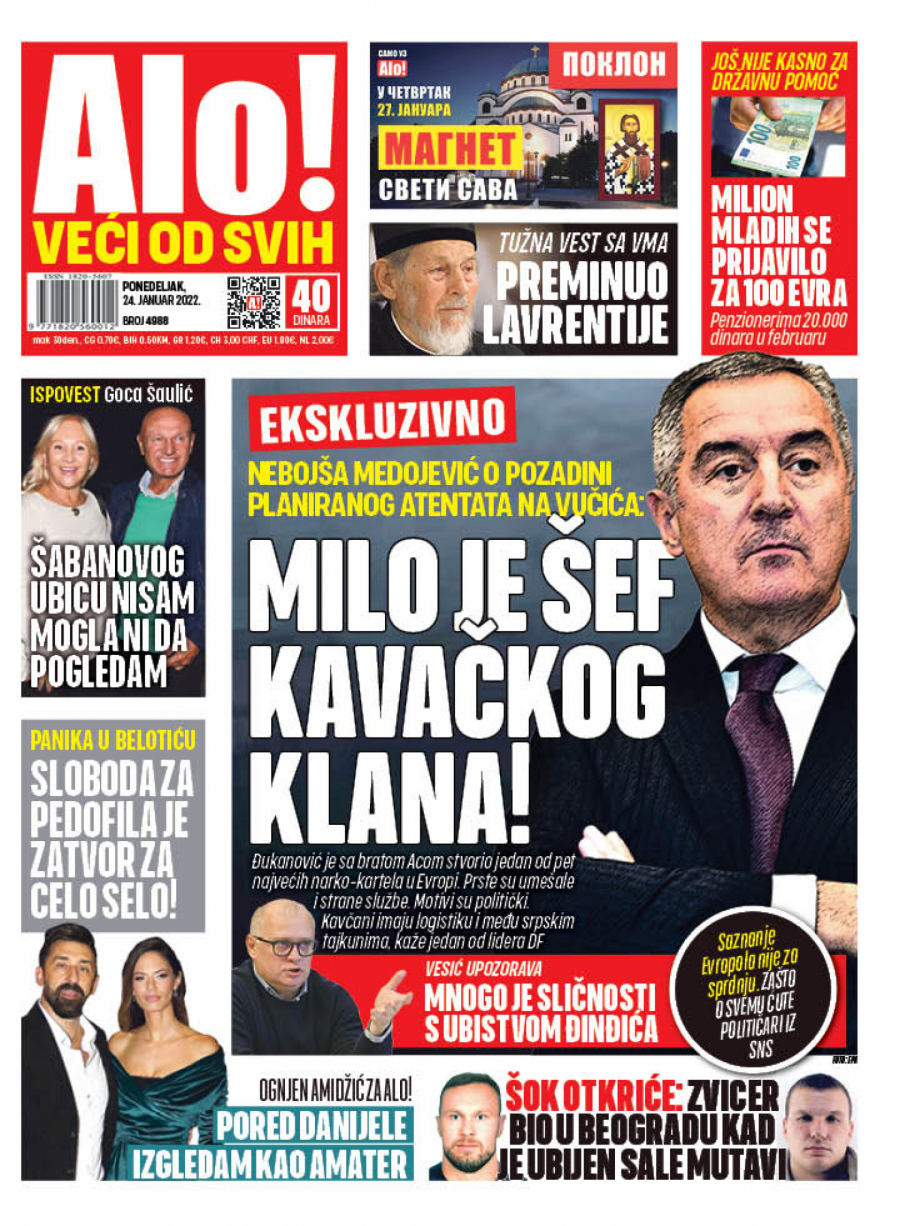 POZADINA PLANIRANOG ATENTATA NA VUČIĆA Milo je šef Kavačkog klana