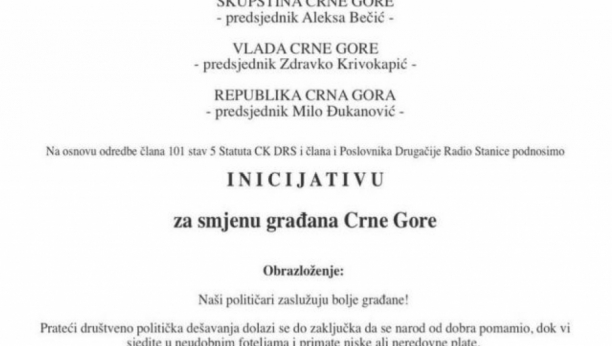 SMEH DO SUZA Bečić, Milo i Krivi podneli inicijativu za "smenu građana"!