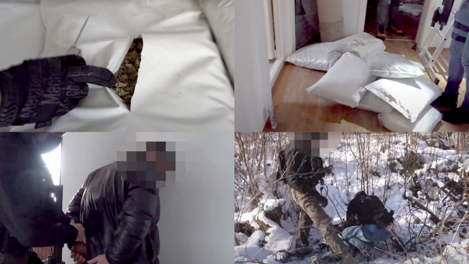 MARIHUANA U BELIM DŽAKOVIMA, KRIJUMČARI NA KOLENIMA U SNEGU Ovako je srpska policija razbila kriminalnu grupu! (FOTO/VIDEO)