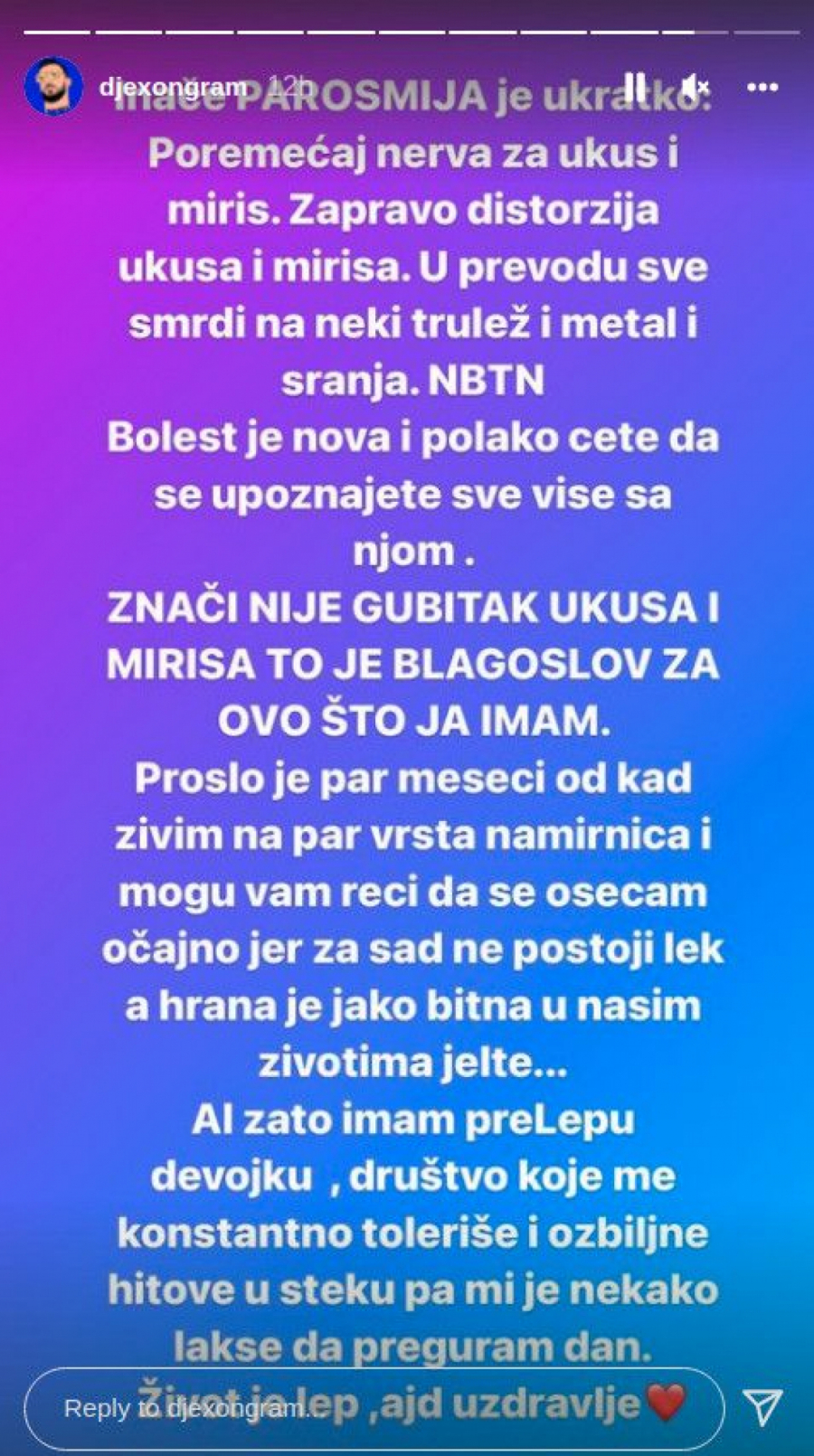 OSEĆAM SE OČAJNO, JOŠ UVEK NEMA LEKA Đekson otkrio da boluje od retke neurološke bolesti koja se javlja kao posledica korona virusa!