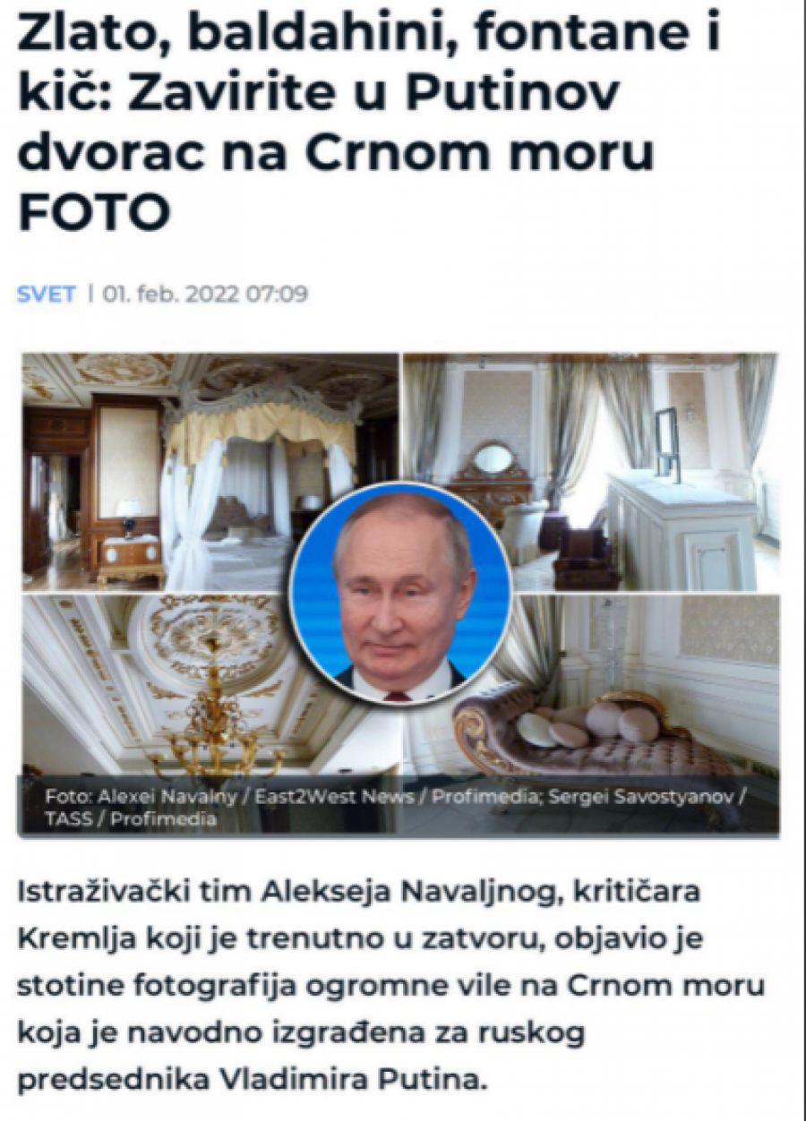 ĐILAS NAREDIO Ogadite Putina Srbima, on je prebogati kralj bahatosti i kiča! (FOTO)