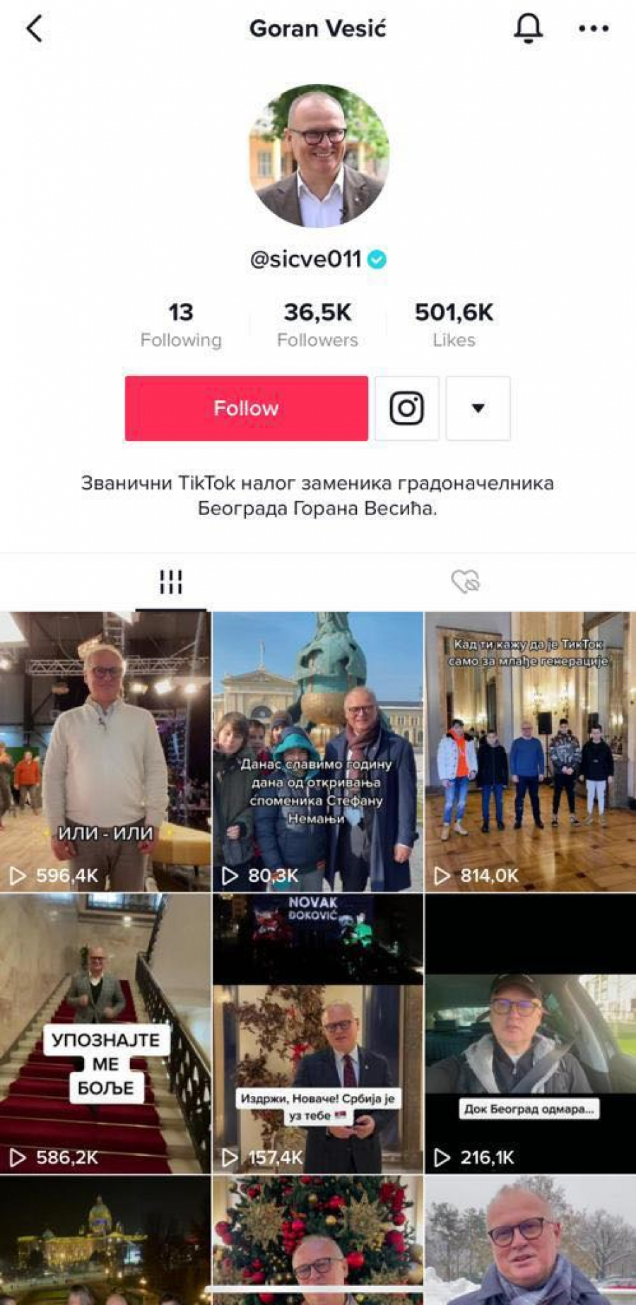 POSLEDNJI VIDEO ODUŠEVIO SVE: Vesić među 50 najuticajnijih tiktokera u regionu! (FOTO)