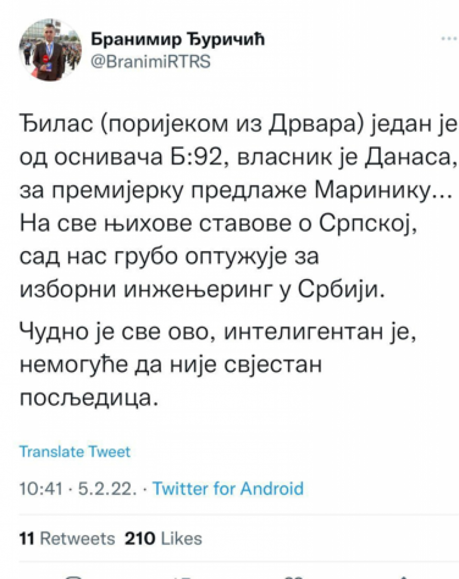 NOVINAR IZ REPUBLIKE SRPSKE: Čudno je ovo, Đilas za premijerku predlaže Mariniku, a sada nas napada i za izbore! (FOTO)