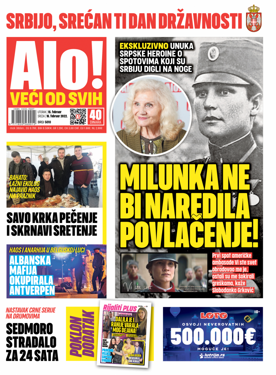 EKSKLUZIVNO ALO! UNUKA NAJVEĆE SRPSKE HEROINE O SPOTOVIMA KOJI SU UZBURKALI SRBIJU Milunka nikad ne bi naredila povlačenje!