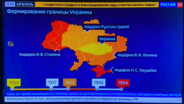 OVO ŽUTO JE UKRAJINA Ruska državna televizija objavila mapu i sada se svi pitaju dokle će Putin i Rusija da idu (FOTO)