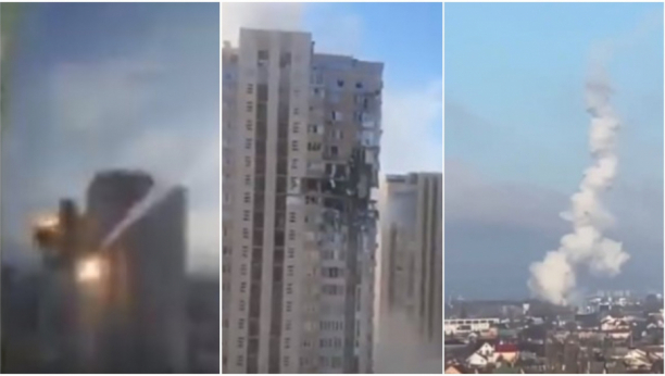HOROR SNIMCI RATA Pogledajte trenutak udara razornog projektila u zgradu u Kijevu (VIDEO)