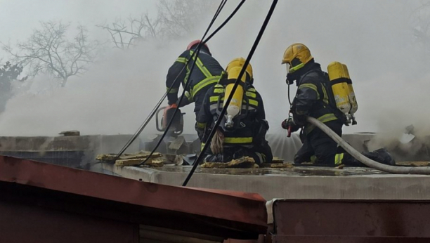 POŽAR NA ČUKARICI Gori krov Poreske uprave, vatrogasci evakuišu zgradu