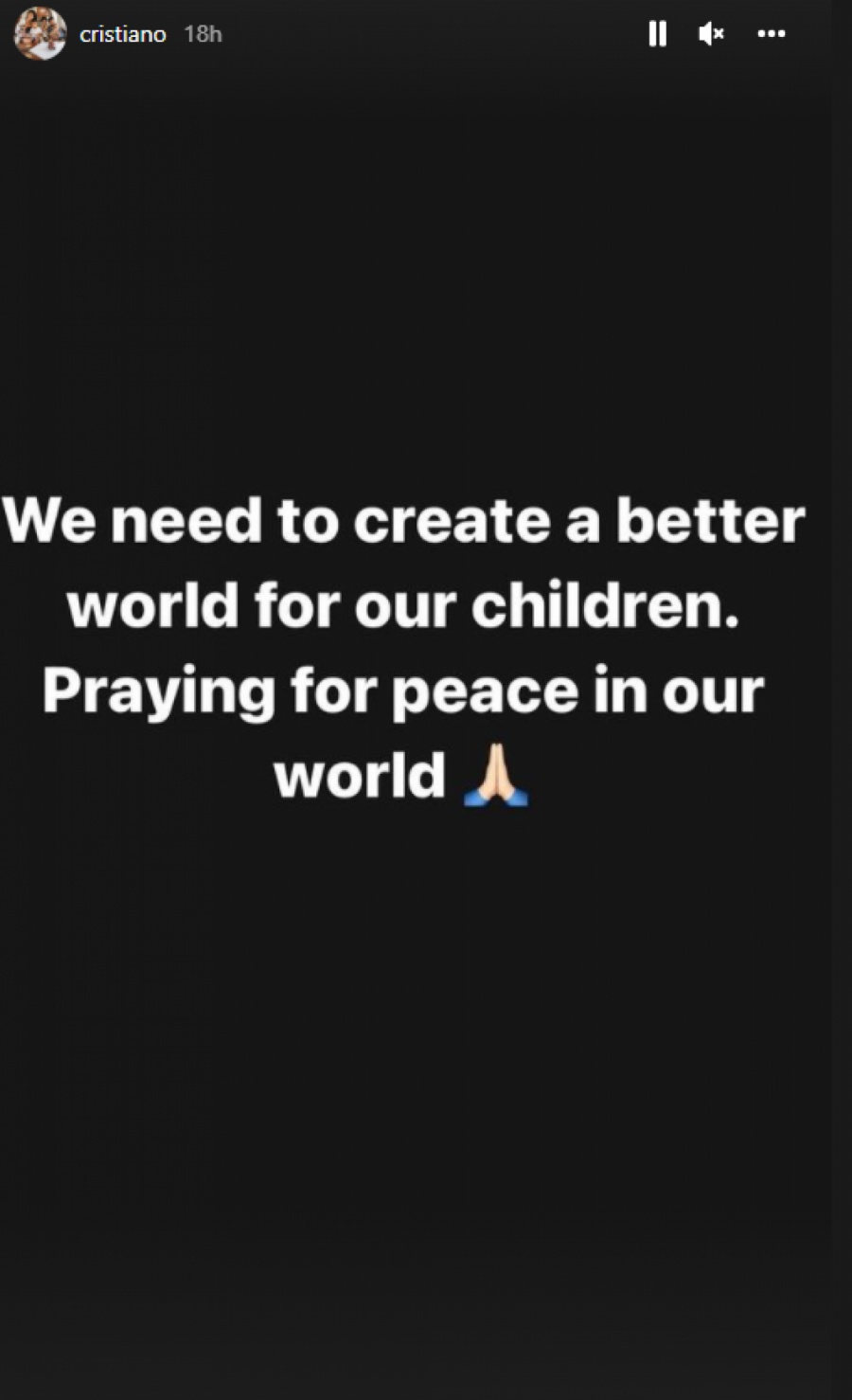 RONALDO IMA JASNU PORUKU Molim se za mir u svetu! (FOTO)