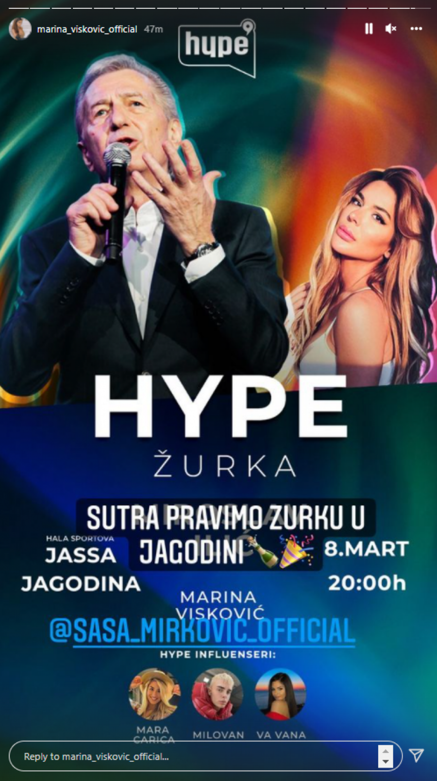 SPREMA SE LUDA ŽURKA! Sutra povodom Dana žena Marina Visković i Miroslav Ilić u Jagodini! (FOTO)