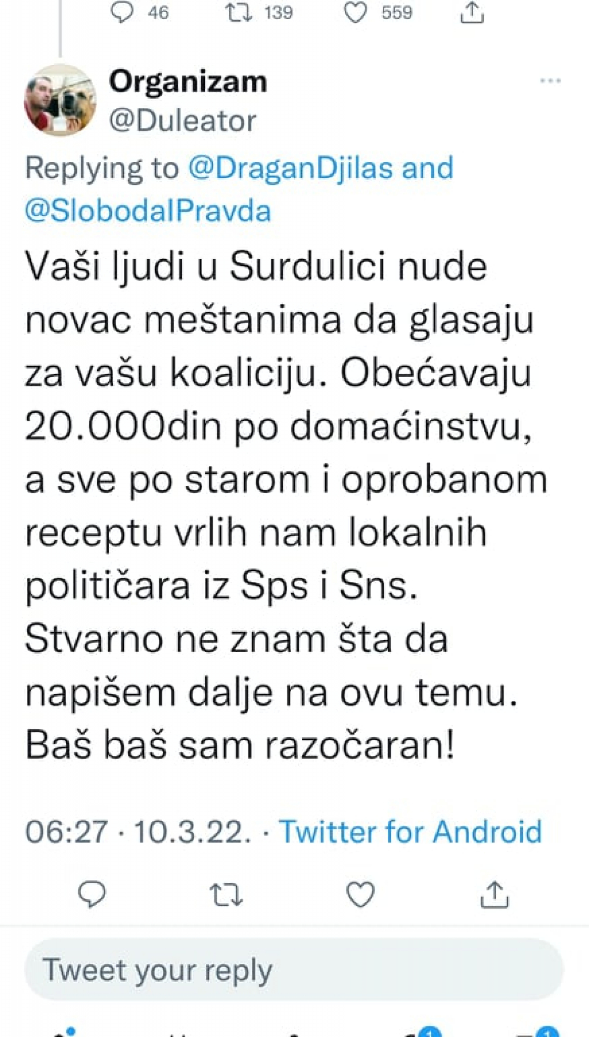 ZA GLAS 20.000 DINARA Veliki skandal, Đilas pokušava da potkupi birače!