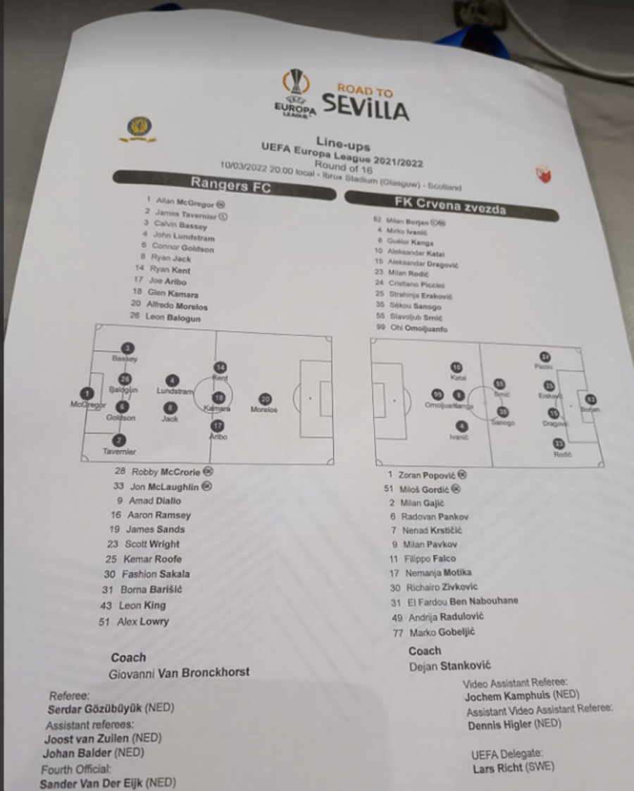 MALEROZNA ZVEZDA UBEDLJIVO PORAŽENA U GLAZGOVU! Crveno-belima poništena tri gola, Katai promašio penal, Rendžers na 