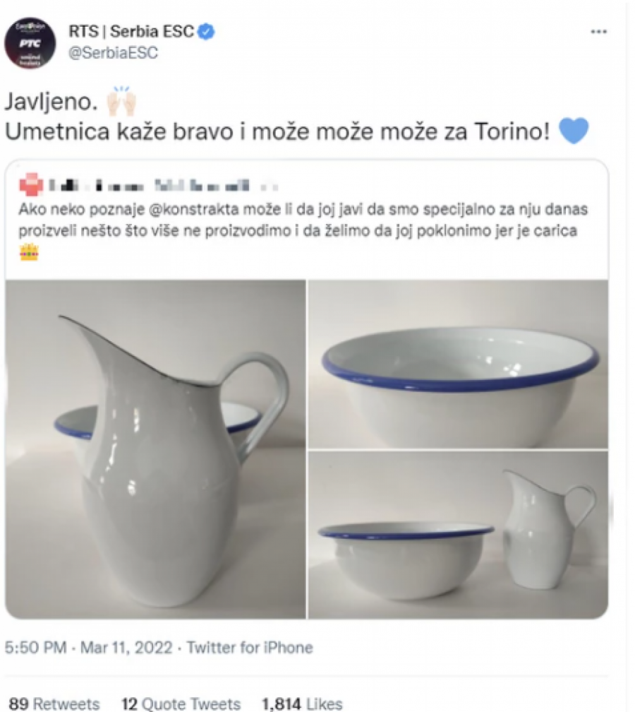 STIŽE NOVI LAVOR, STARI JE PROŠLOST! Konstrakta i RTS prihvatili novo posuđe koje je izrađeno specijalno za Evroviziju, a evo kako izgleda!