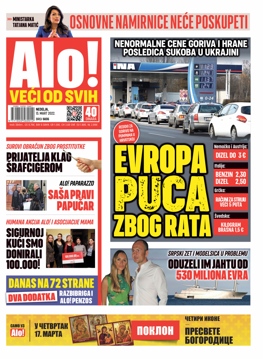 EVROPA PUCA ZBOG RATA Nenormalne cene goriva i hrane posledica sukoba u Ukrajini