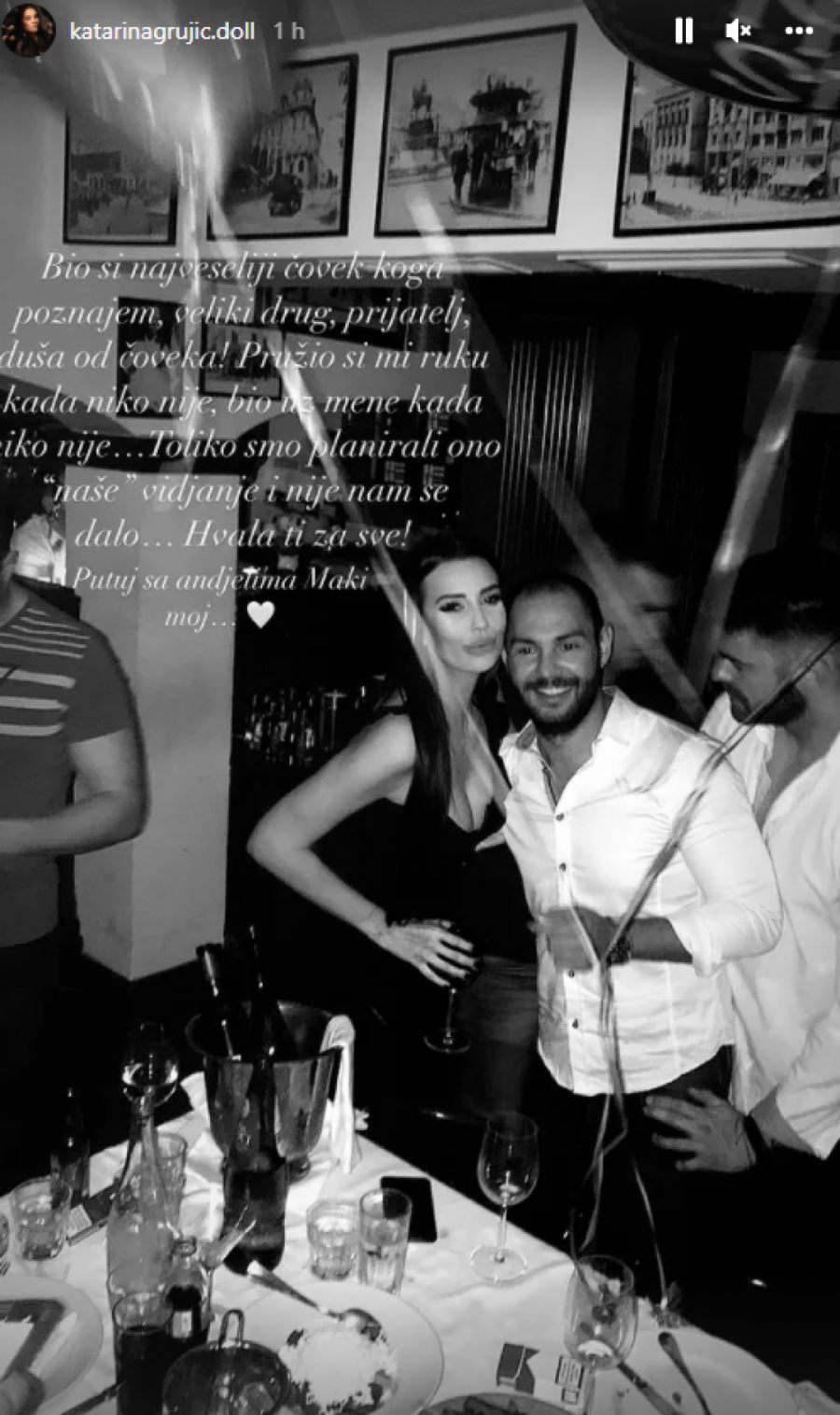 PRUŽIO SI MI RUKU KADA NIKO NIJE! Katarina Grujić se uz potresnu poruku oprostila od preminulog voditelja!