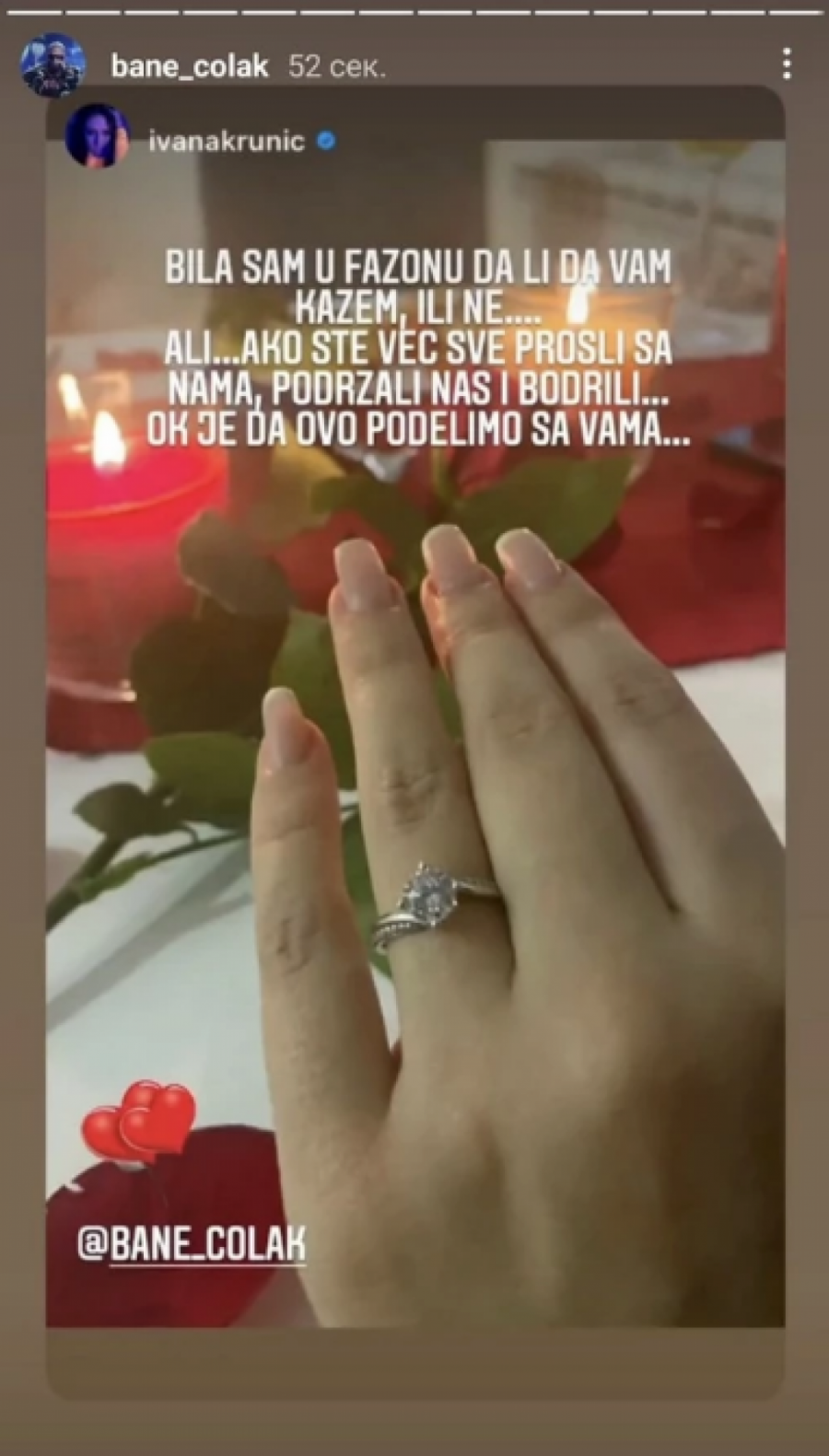 VERILI SE IVANA KRUNIĆ I BANE ČOLAK! Bivša zadrugarka se odmah pohvalila skupocenim prstenom, a jedan detalj posebno privlači pažnju! (FOTO)