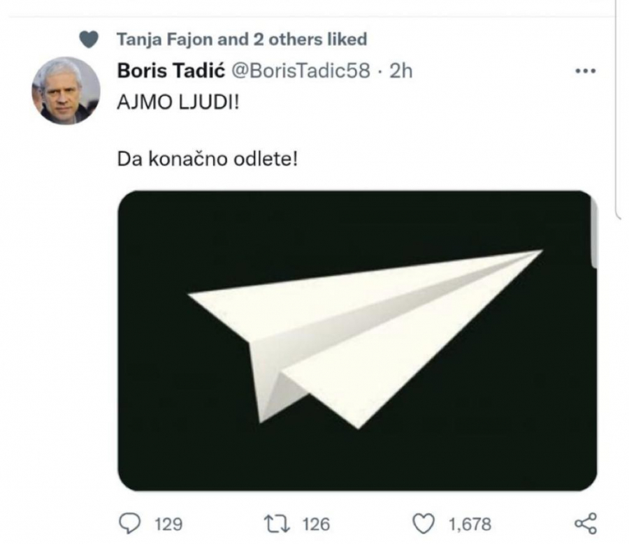 SADA JE SVE JASNO Tanja Fajon lajkuje status Borisa Tadića (FOTO)
