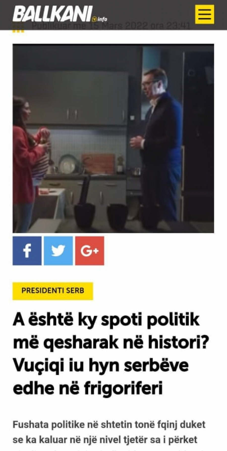ALBANSKI MEDIJI SA KOSOVA BRUJE Da li je ovo najsmešniji politički spot u istoriji? Vučić Srbima ulazi i u frižidere...