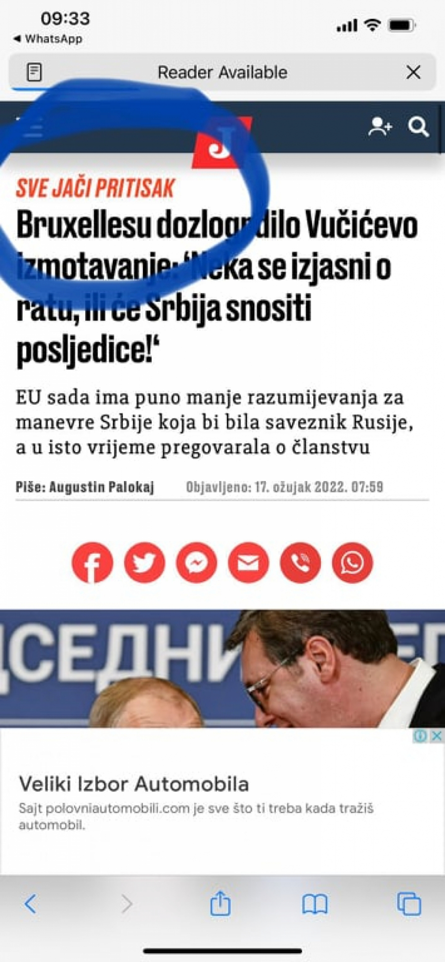 HRVATI PRIZNALI Pritisak na Vučića najjači do sada!