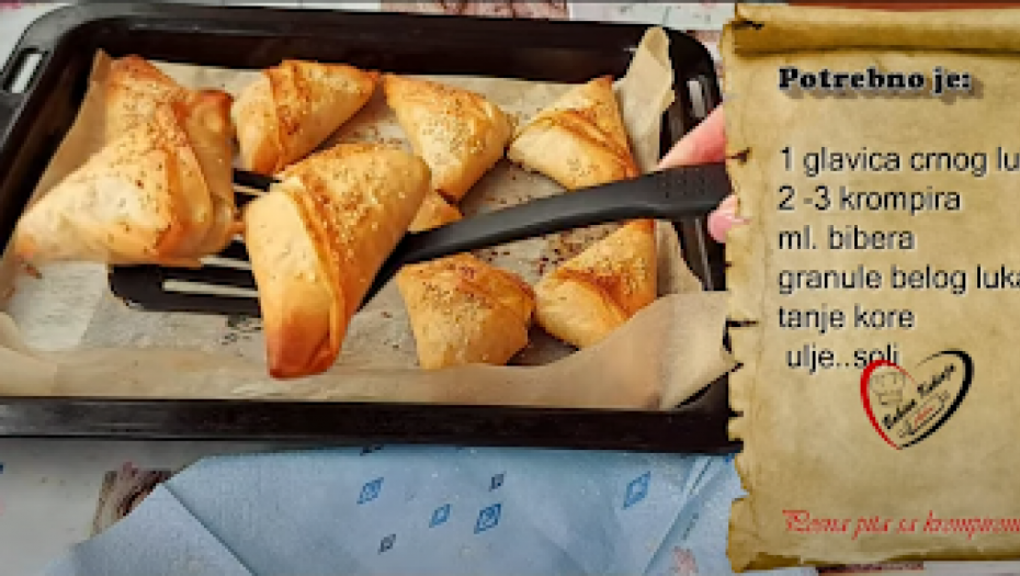 POSNA PITA KOJA OSVAJA NA SAM POGLED Najhrskaviji trouglići sa krompirom (VIDEO)