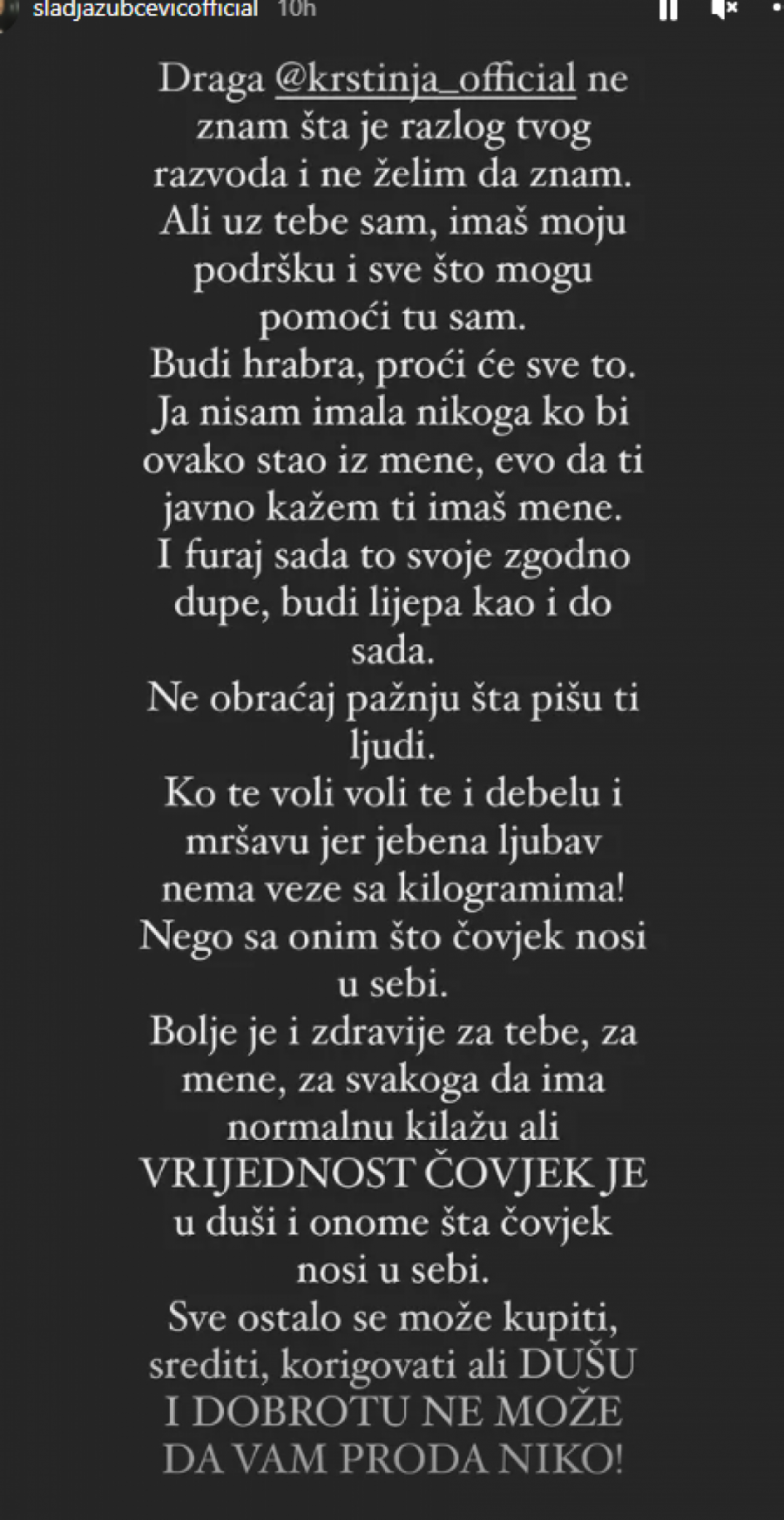 NE ZNAM ZBOG ČEGA SE KRSTINJA RAZVELA, NE ZANIMA ME! Slađa Zubić stala na stranu Zvezde Granda i podržala je ovim rečima!