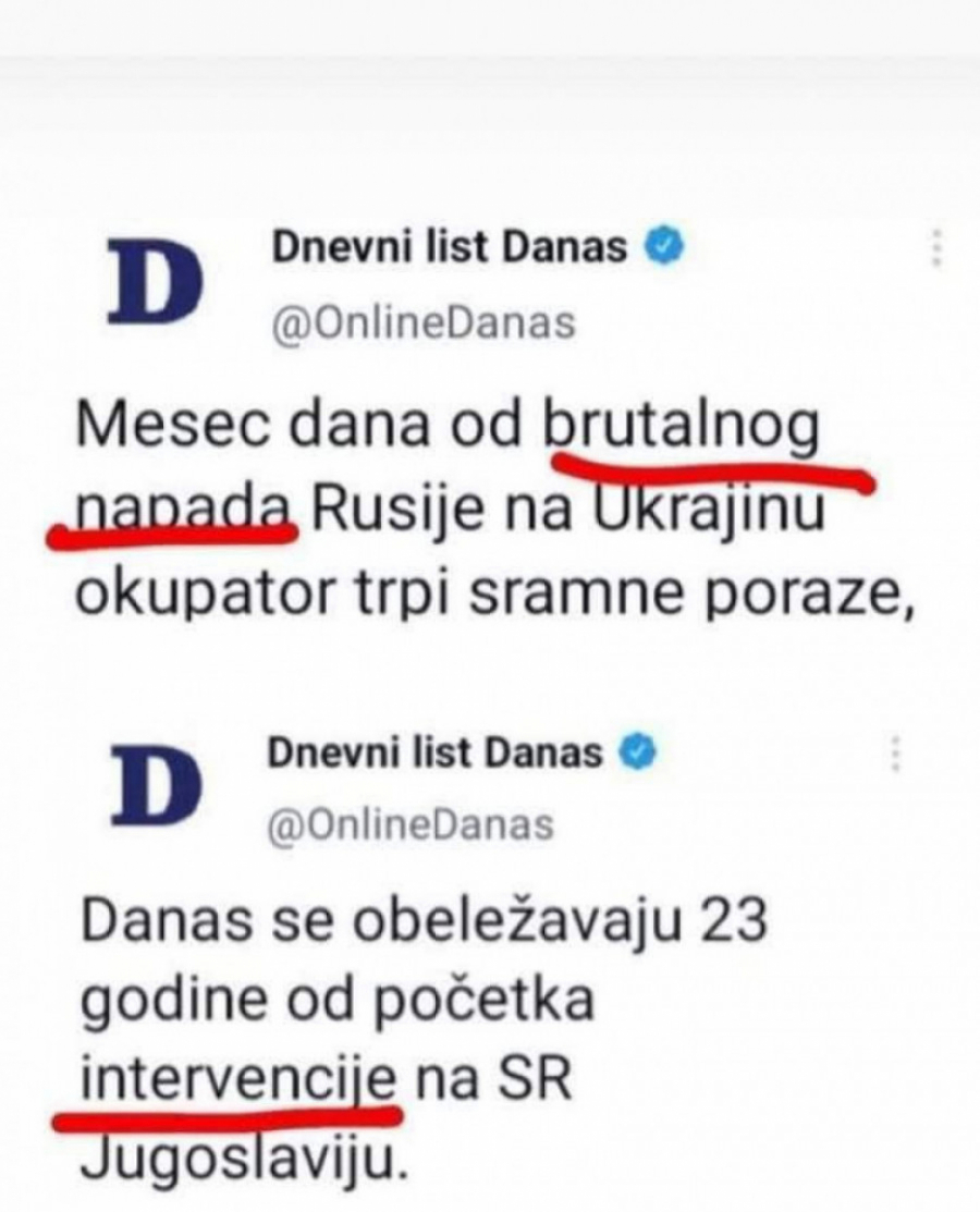 IZDAJNIČKI MEDIJI SE UTRKUJU KO ĆE BOLJE DA PLJUNE PO NARODU I DRŽAVI Veličaju NATO i napad na Srbiju (FOTO)