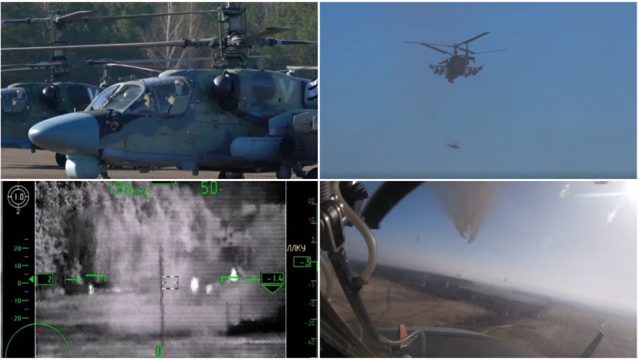 NOVI SNIMAK RUSKOG RAZARANJA IZ PRVOG LICA Helikopteri "Ka-52 Aligator" ispaljuju rakete po ukrajinskim položajima (VIDEO)