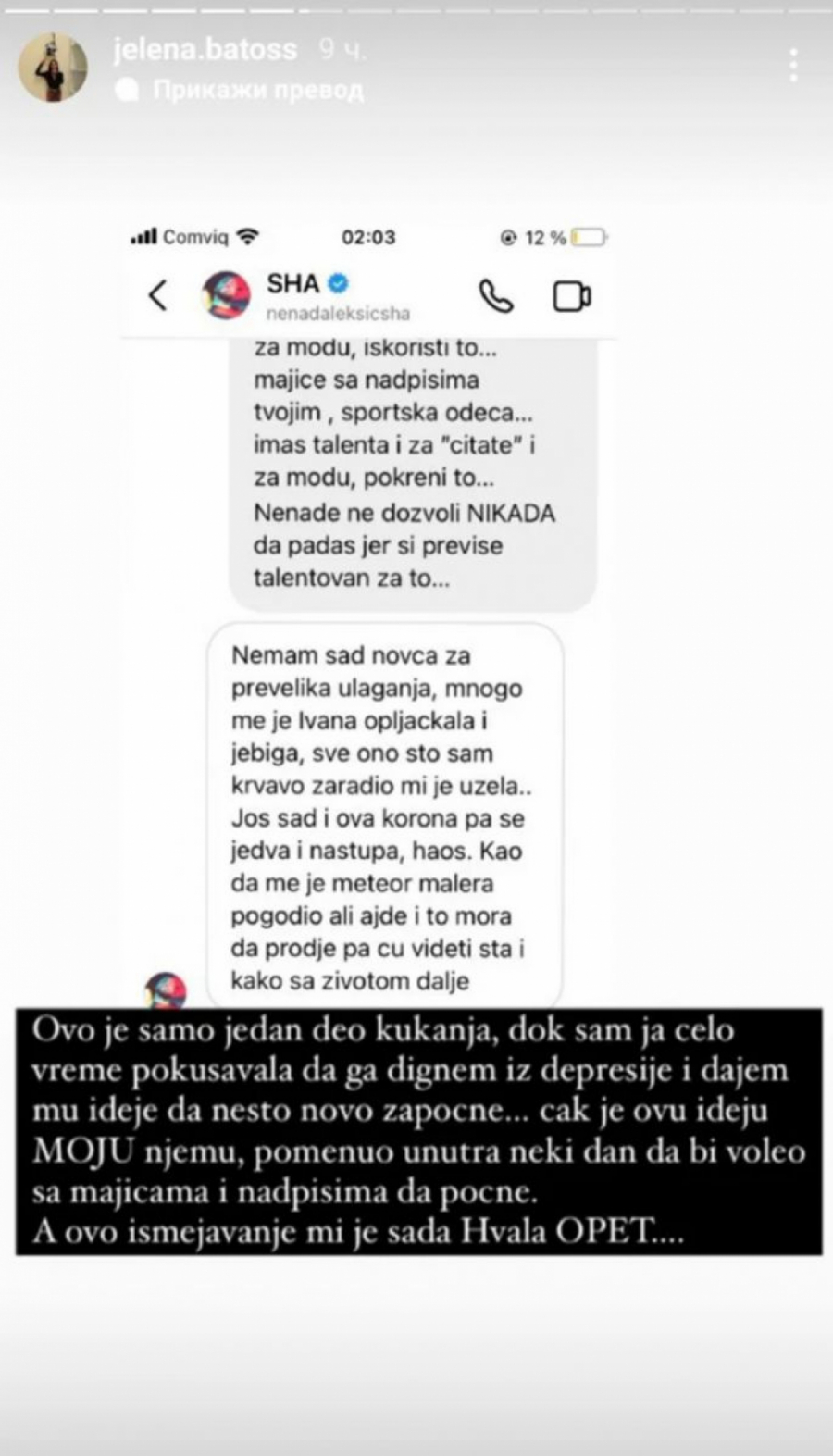 JAVNO GA SE ODREKLA! Isplivala šokantna prepiska Nenada Aleksića i bivše zadrugarke: Manipulator i lažov! (FOTO)