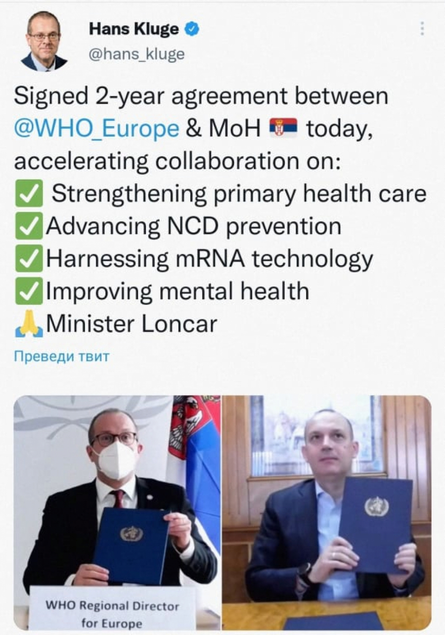 NAKON POTPISANOG VAŽNOG SPORAZUMA Experti WHO i predstavnici Ministarstva zdravlja otpočeli zajedničke aktivnosti