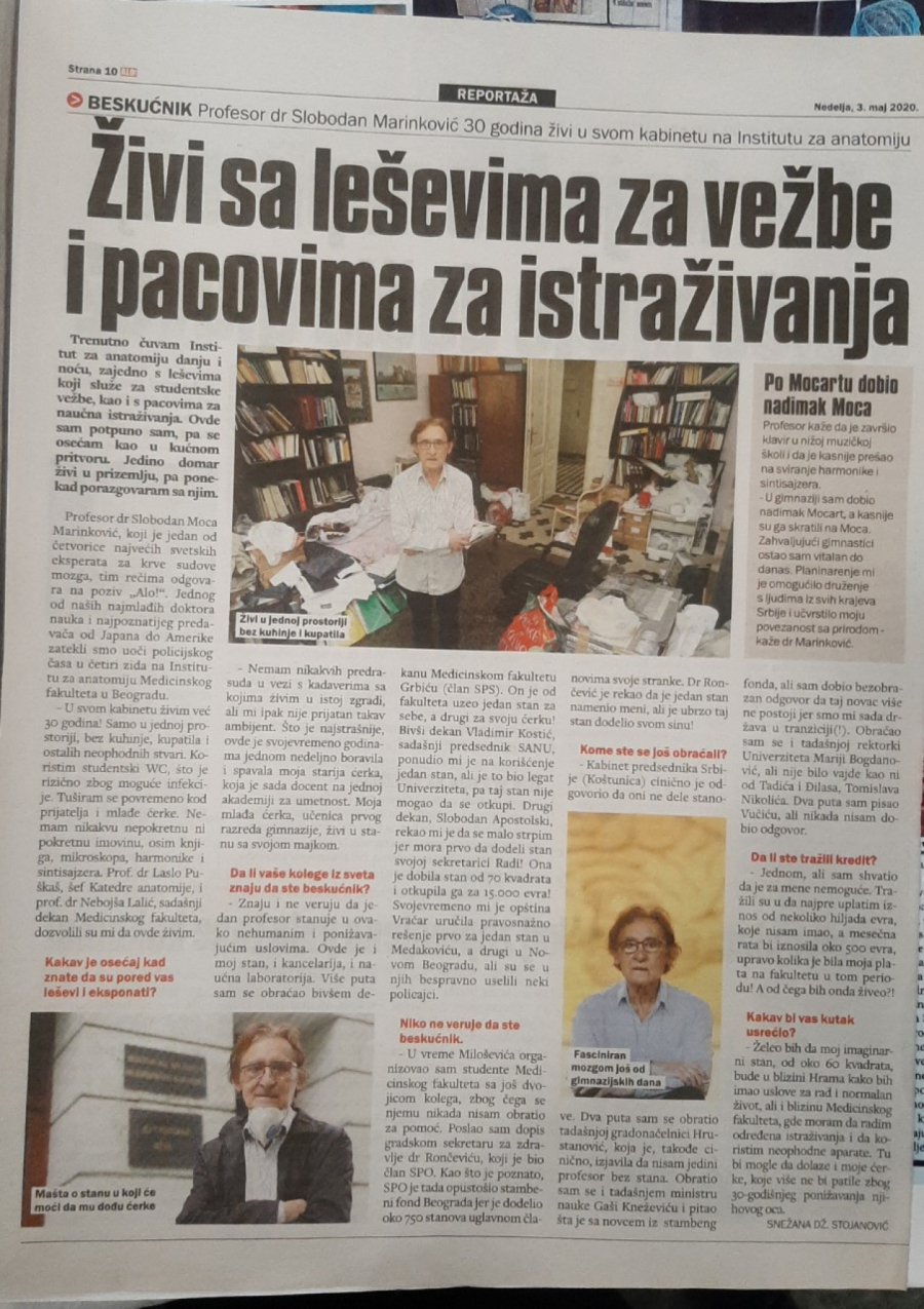 GENIJE BESKUĆNIK Mina Vavan tragom teksta iz Alo! snimila film o prof. dr Slobodanu Marinkoviću