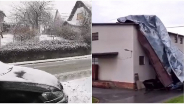 OLUJA NOSILA KROVOVE U POŽEGI U Gorskom kotaru pao sneg, LUDO NEVREME u Hrvatskoj (VIDEO)